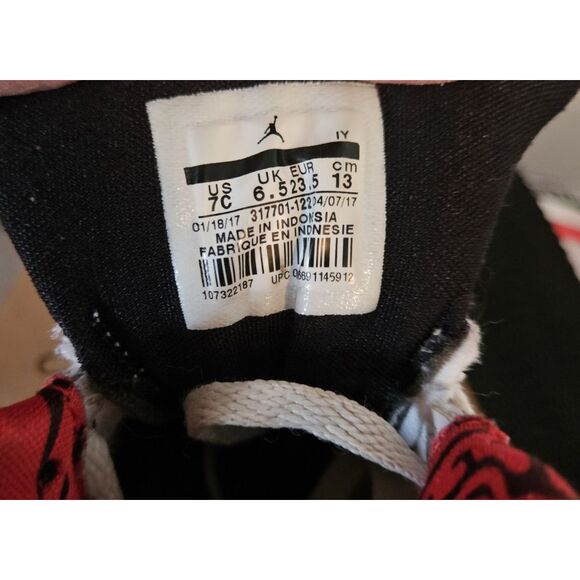 Nike Air Jordans Spizike Hightop Toddler 7 Brooklyn White Black Red - Picture 10 of 10